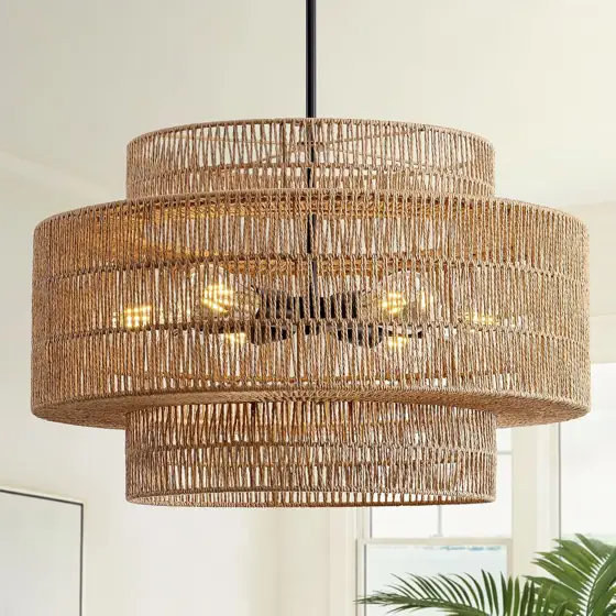 24" Rattan Chandelier for Dining… — Photo 1