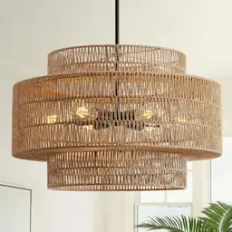 24" Rattan Chandelier for Dining… — Photo 1