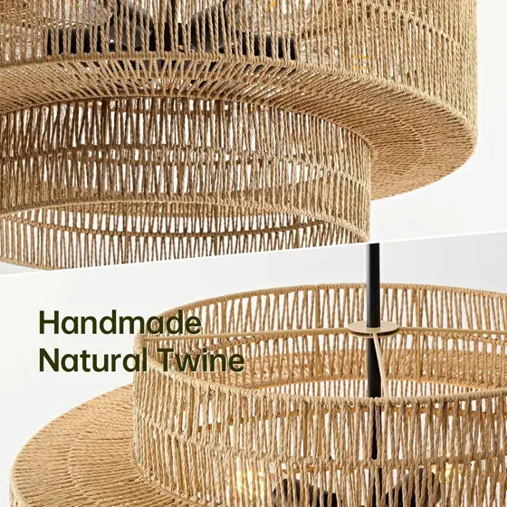 24" Rattan Chandelier for Dining… — Photo 2