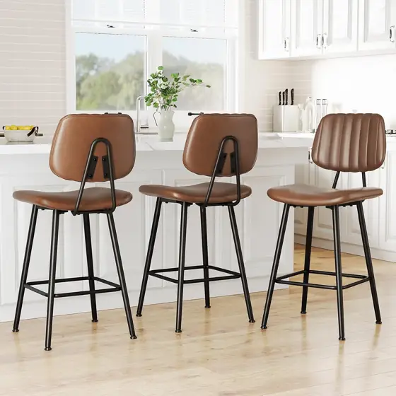 Raynesys 24-Inch Leather Bar Stools… — Photo 1