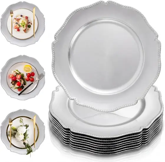 PROY 100-Pack Silver Charger Plates… — Photo 1
