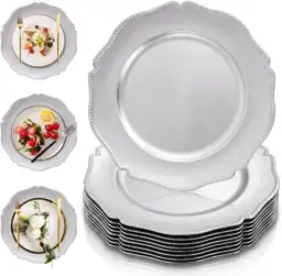 PROY 100-Pack Silver Charger Plates… — Photo 1