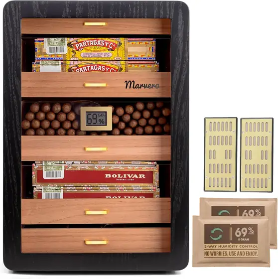 300-Count Black Cigar Humidor Cabinet… — Photo 1