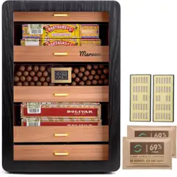 300-Count Black Cigar Humidor Cabinet… — Photo 1