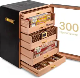 300-Count Black Cigar Humidor Cabinet… — Photo 2