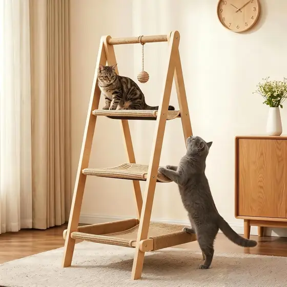 Plywood A-Frame Cat Tower, 3-Tier… — Photo 1