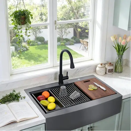 33 in Drop-In Farmhouse Sink,… — Photo 2