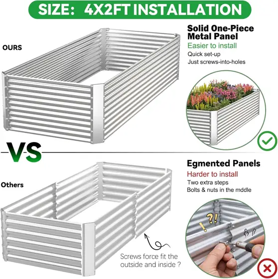 3-Pack Tall Corrugated Galvanized Steel… — Photo 2