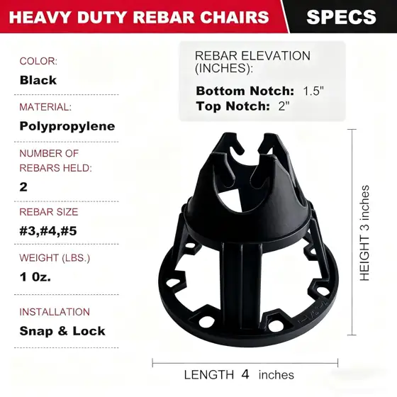 50-1000 Packs 1.5-2" Rebar Support… — Photo 2