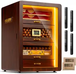 200-Count Ebony Cigar Humidor Cabinet… — Photo 1