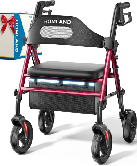 HOMLAND Foldable Rollator Walker with… — Photo 1