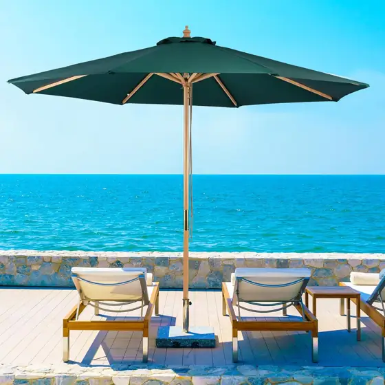 9ft Wooden Patio Umbrella with… — Photo 2
