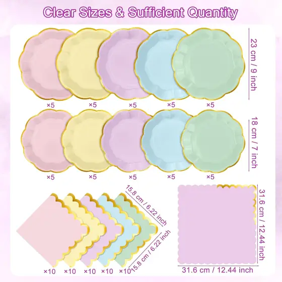 Kochorie 100 Pcs Pastel Scalloped… — Photo 2