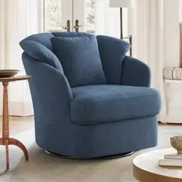 Rowena Oversized Blue Fabric Upholstered… — Photo 1