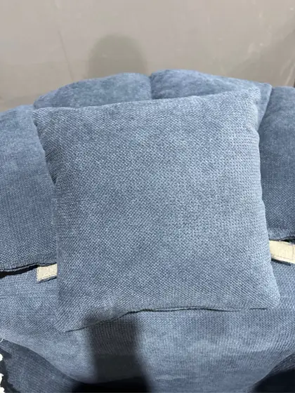 Rowena Oversized Blue Fabric Upholstered… — Photo 3
