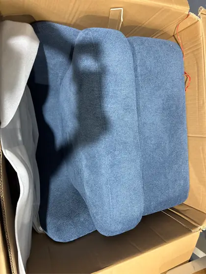 Rowena Oversized Blue Fabric Upholstered… — Photo 5