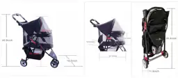 Full-Window Pet Stroller, 3-Wheel for… — Photo 2
