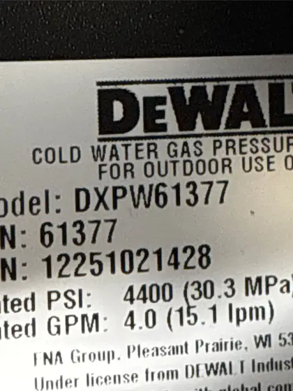 DEWALT 4400 PSI 4.0 GPM… — Photo 5