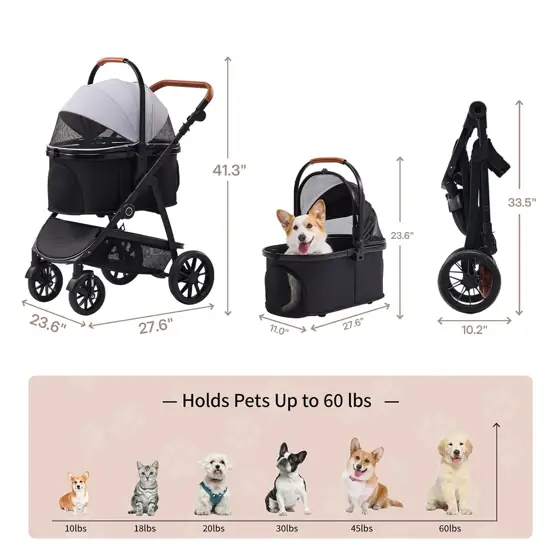 3-in-1 Dog Stroller for Small… — Photo 2