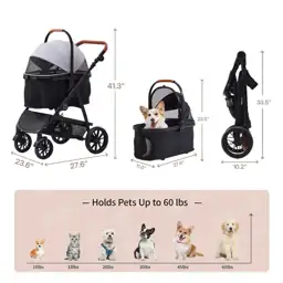 3-in-1 Dog Stroller for Small… — Photo 2
