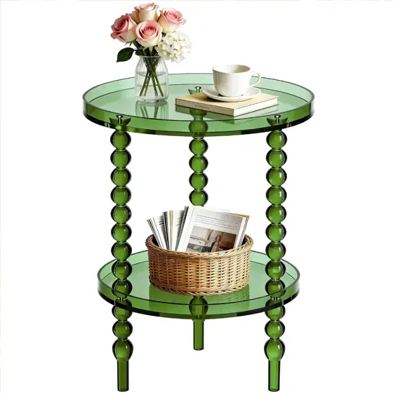 Acrylic Round Side Table, Clear… — Photo 1