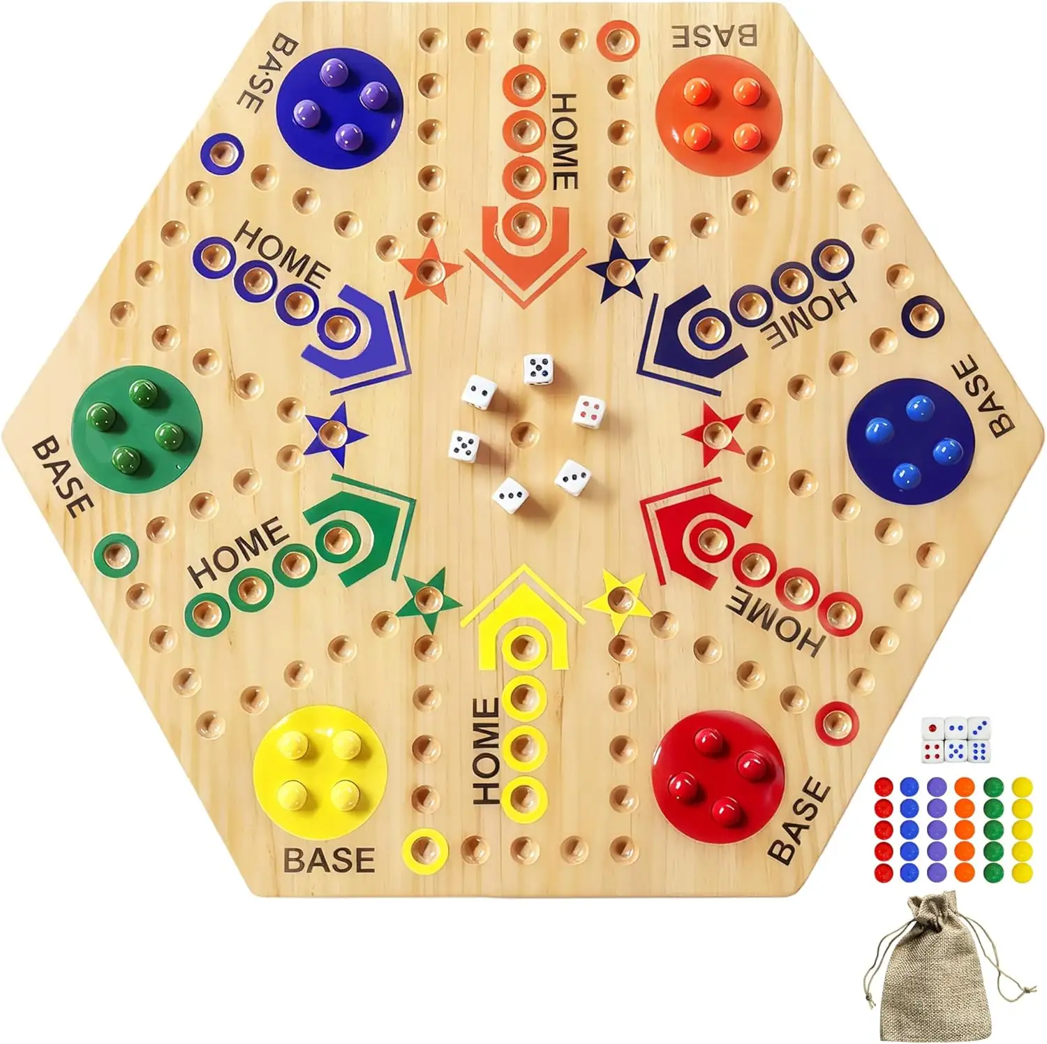 Wooden Board Game Marble, Double-Sided… — Photo 1