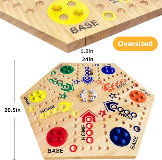 Wooden Board Game Marble, Double-Sided… — Photo 2