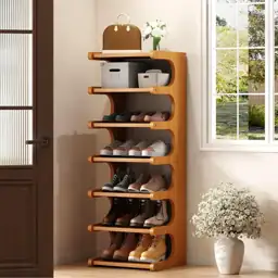 7-Tier Vertical Bamboo Shoe Rack,… — Photo 1