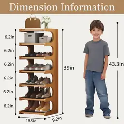 7-Tier Vertical Bamboo Shoe Rack,… — Photo 2