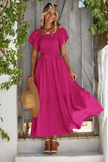 MASCOMODA Womens Summer Casual Smocked… — Photo 2