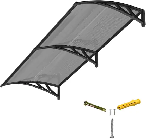 Door Awning with Polycarbonate Cover,… — Photo 1
