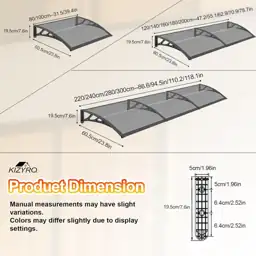 Door Awning with Polycarbonate Cover,… — Photo 2