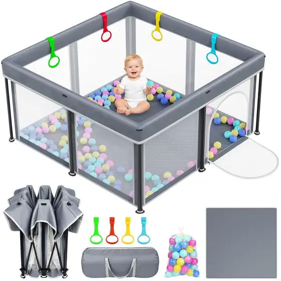 Foldable Baby Playpen with Mat… — Photo 1