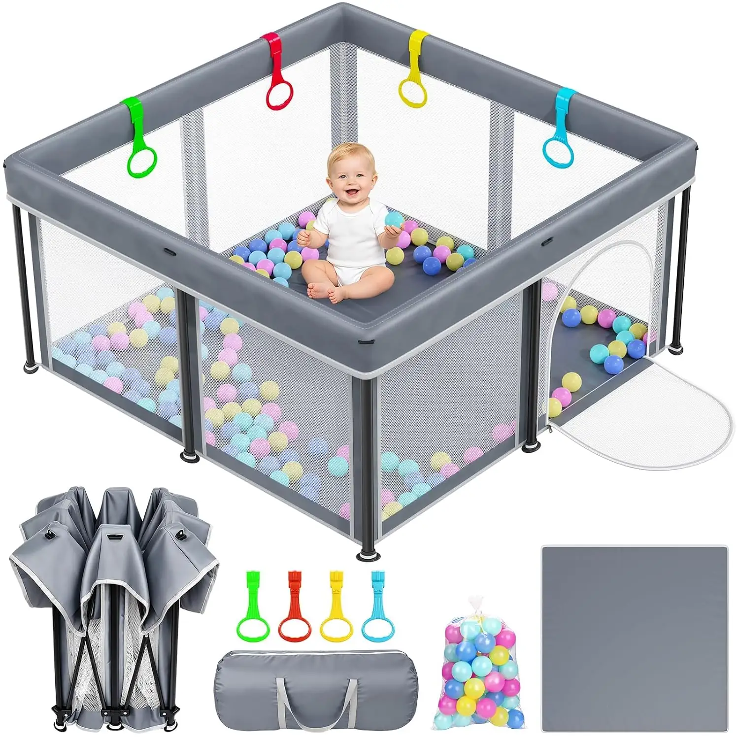 Foldable Baby Playpen with Mat… — Photo 1