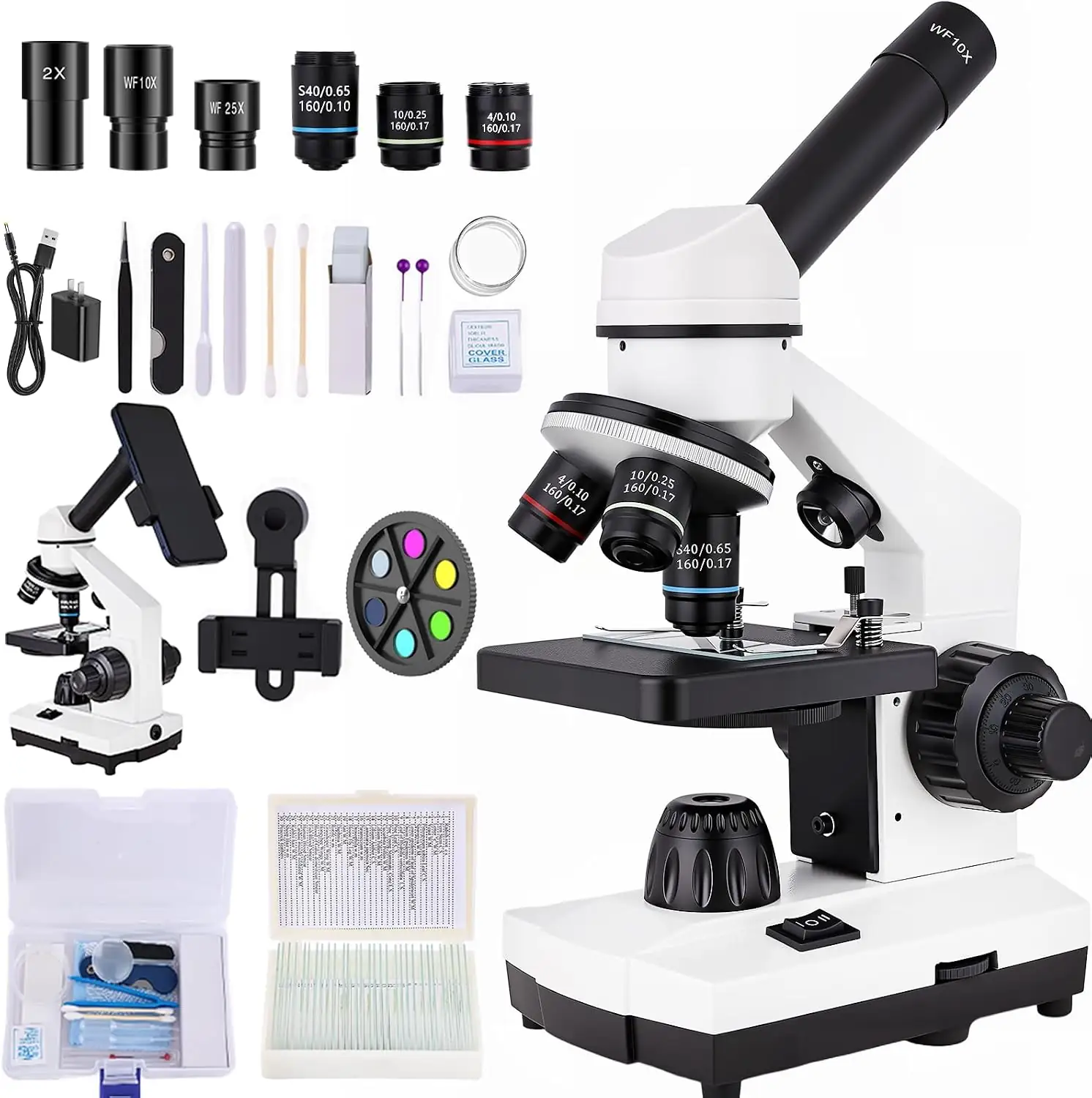 Microscope, 40x 2000x, WF10x/25x Eyepieces,… — Photo 1