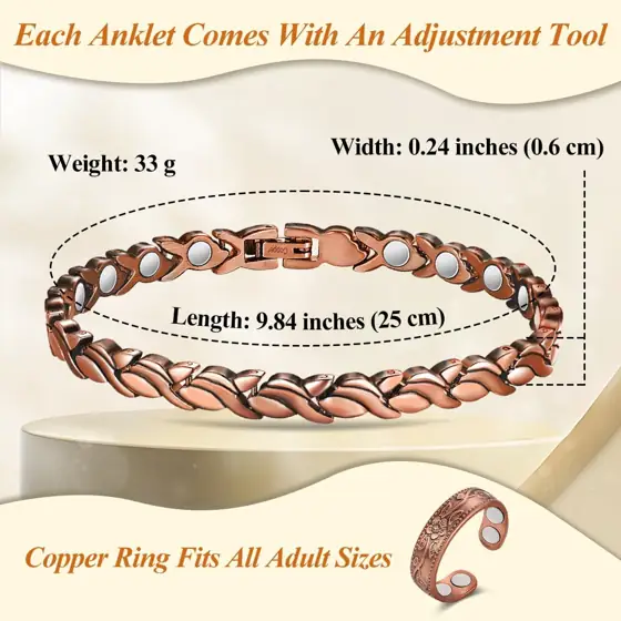 Vicmag Copper Anklet For Women,Magnetic… — Photo 2