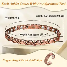 Vicmag Copper Anklet For Women,Magnetic… — Photo 2