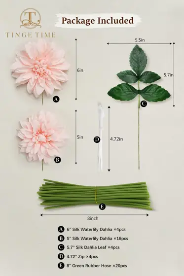 TINGE TIME Artificial Flowers Dahlias… — Photo 2