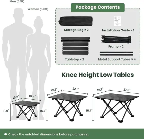 2 Pack Camping Table Foldable,… — Photo 2