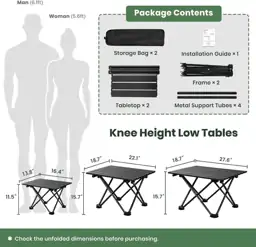 2 Pack Camping Table Foldable,… — Photo 2