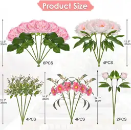 GnFlus Artificial Peony Flower Stems… — Photo 2
