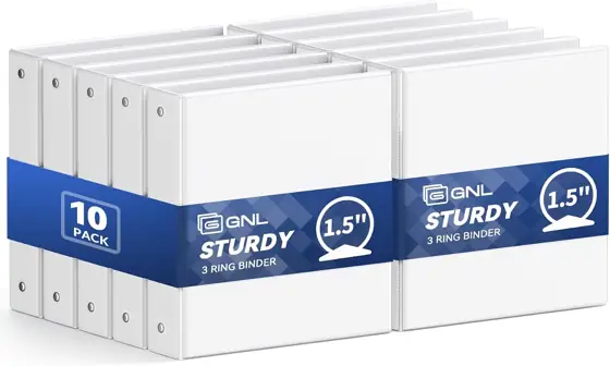 GNL 1.5-Inch 3-Ring Binders, 10-Pack,… — Photo 1