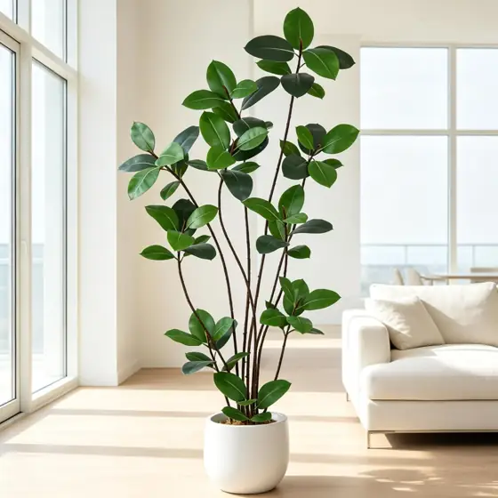 Artificial Green Rubber Tree 7FT… — Photo 1