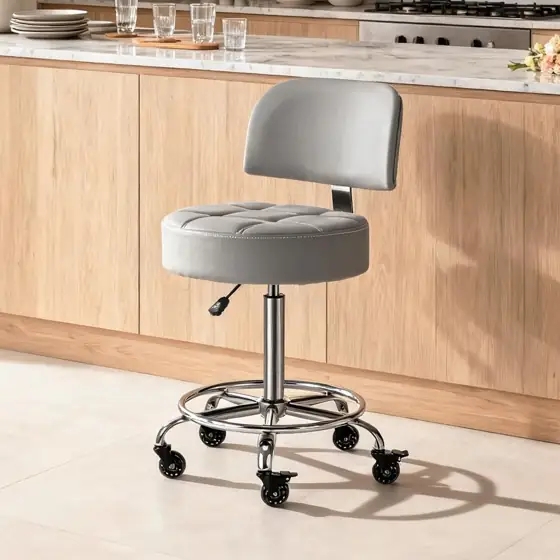 Lockable Ergonomic Rolling Stool with… — Photo 2