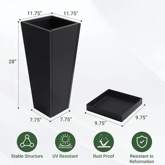 28" Metal Tall Outdoor Planters… — Photo 2