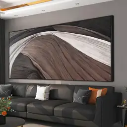 Large Framed Abstract Black And… — Photo 1