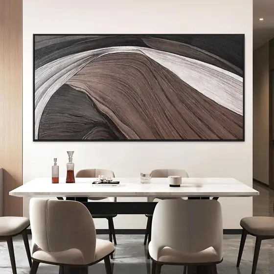 Large Framed Abstract Black And… — Photo 2