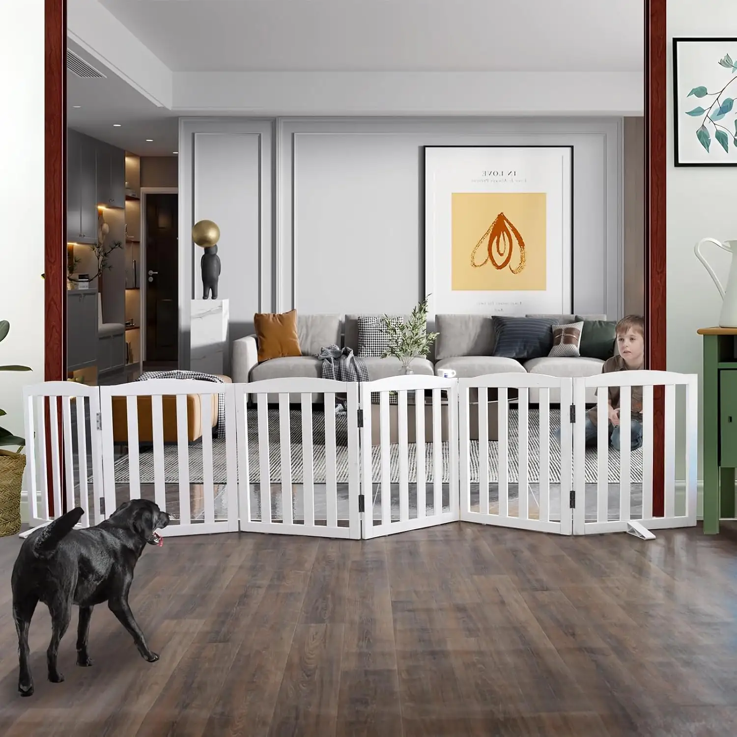 ZJSF Foldable Freestanding Indoor Dog… — Photo 1