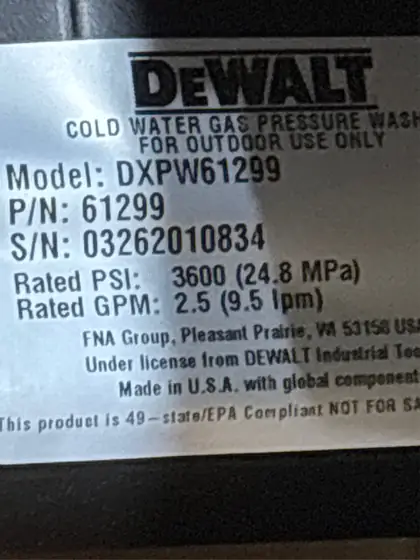 DEWALT 3600 PSI 2.5 GPM… — Photo 5