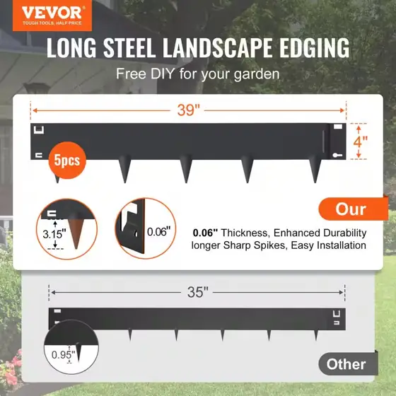 Steel Landscape Edging 5-pack, 39… — Photo 2